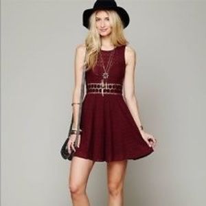 Free People Daisy Chain Dress in Burgundy